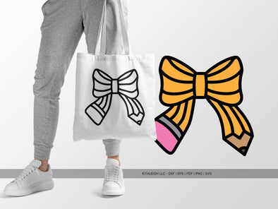 Pencil Bow SVG | Cute School Supply SVG for Crafts