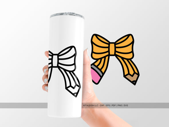 Pencil Bow SVG | Cute School Supply SVG for Crafts