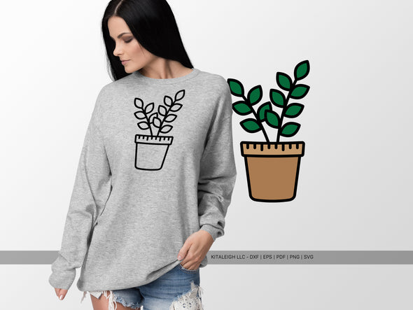 Ruler Pot with Plant SVG | Cute School & Teacher Craft Design