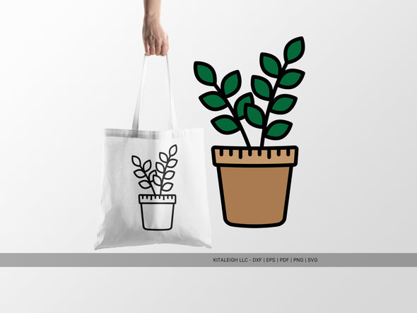 Ruler Pot with Plant SVG | Cute School & Teacher Craft Design