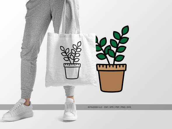 Ruler Pot with Plant SVG | Cute School & Teacher Craft Design
