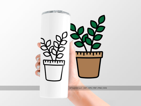 Ruler Pot with Plant SVG | Cute School & Teacher Craft Design