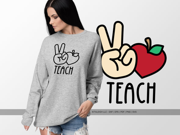 Peace Love Teach SVG | Teacher & School Inspirational SVG