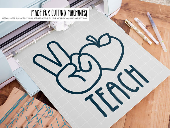 Peace Love Teach SVG | Teacher & School Inspirational SVG