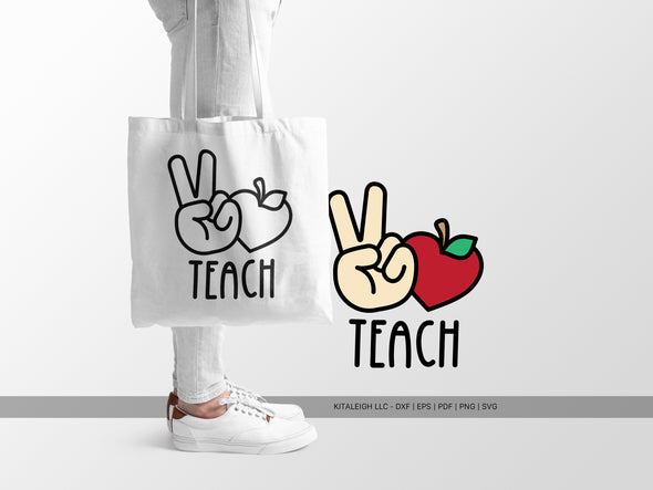 Peace Love Teach SVG | Teacher & School Inspirational SVG