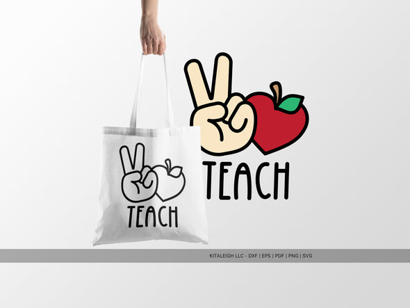 Peace Love Teach SVG | Teacher & School Inspirational SVG