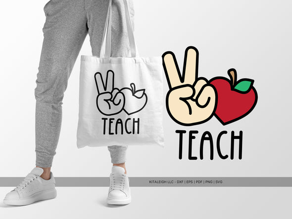 Peace Love Teach SVG | Teacher & School Inspirational SVG
