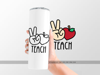 Peace Love Teach SVG | Teacher & School Inspirational SVG