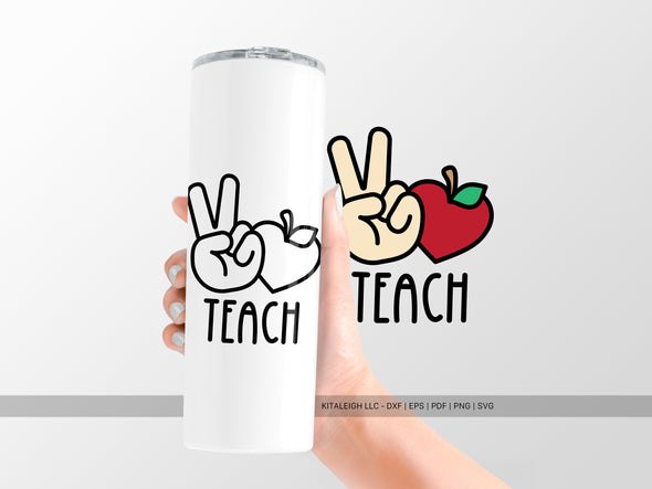 Peace Love Teach SVG | Teacher & School Inspirational SVG