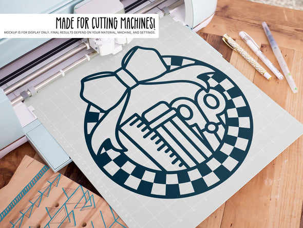 Retro Circle with School Supplies SVG | Cute Back-to-School & Teacher Design