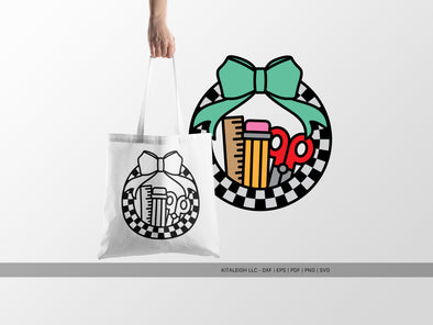Retro Circle with School Supplies SVG | Cute Back-to-School & Teacher Design