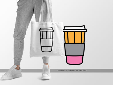 Pencil Coffee Cup with Pencil SVG | Cute Teacher & Classroom Design