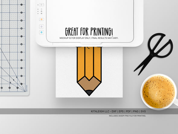 Cute Pencil Wearing Glasses SVG | Back-to-School Teacher & Student Design