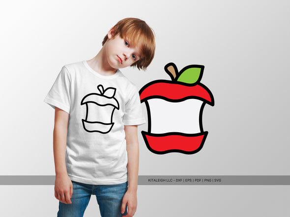 Apple Core SVG | Cute Teacher & School Craft Design
