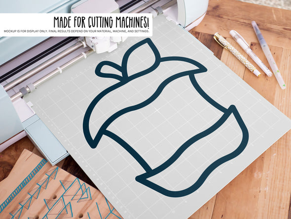 Apple Core SVG | Cute Teacher & School Craft Design