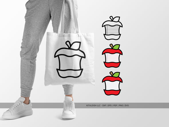 Apple Core SVG | Cute Teacher & School Craft Design
