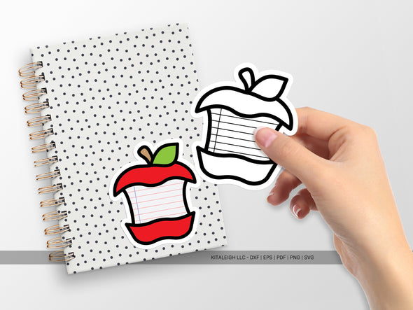 Apple Core SVG | Cute Teacher & School Craft Design
