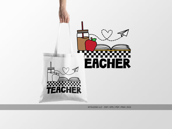 Retro Teacher with Essentials SVG | Back-to-School Craft & Teacher Gift