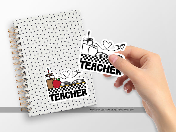 Retro Teacher with Essentials SVG | Back-to-School Craft & Teacher Gift
