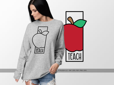 Teach Apple SVG | Cute Teacher & School Craft Design