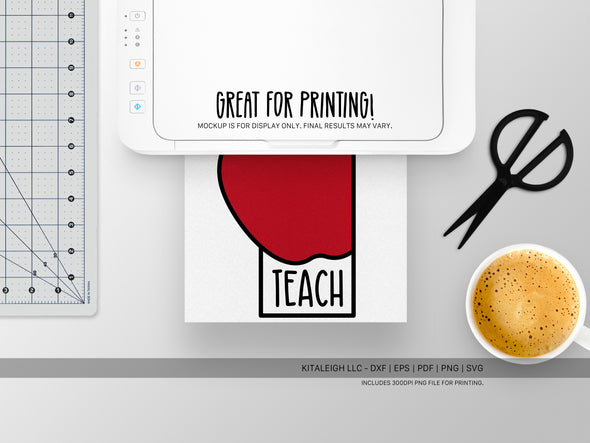 Teach Apple SVG | Cute Teacher & School Craft Design