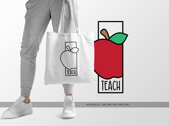 Teach Apple SVG | Cute Teacher & School Craft Design