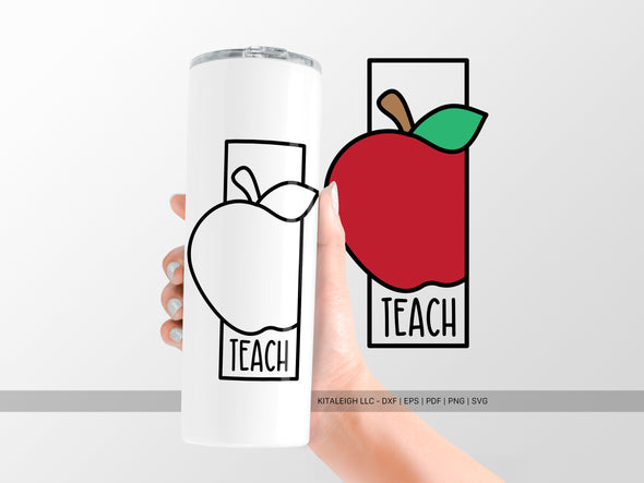 Teach Apple SVG | Cute Teacher & School Craft Design