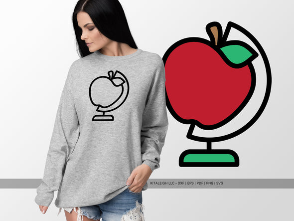 Apple Globe SVG | Cute Teacher & School Design