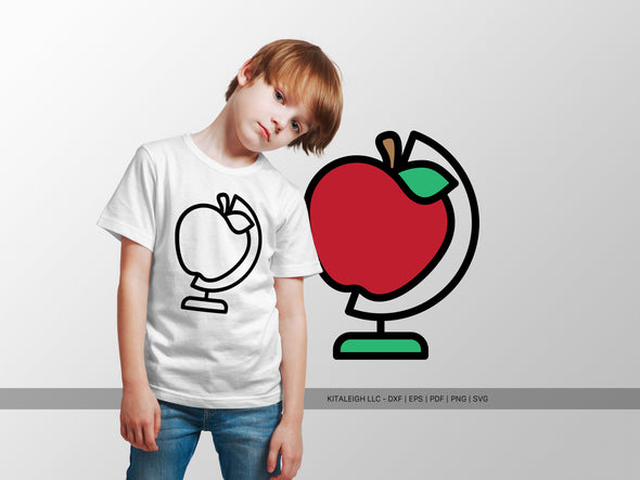 Apple Globe SVG | Cute Teacher & School Design