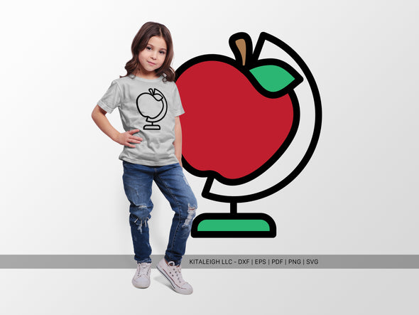 Apple Globe SVG | Cute Teacher & School Design