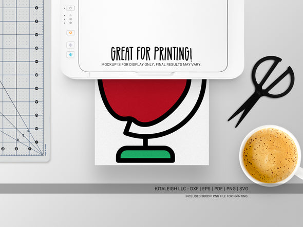 Apple Globe SVG | Cute Teacher & School Design