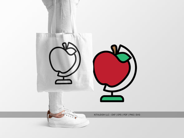 Apple Globe SVG | Cute Teacher & School Design
