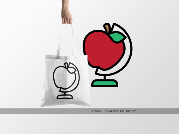 Apple Globe SVG | Cute Teacher & School Design