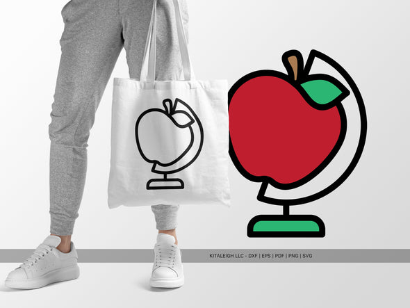 Apple Globe SVG | Cute Teacher & School Design
