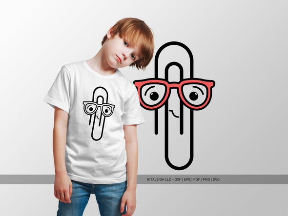 Paperclip Wearing Glasses SVG | Cute Teacher & School Craft Design