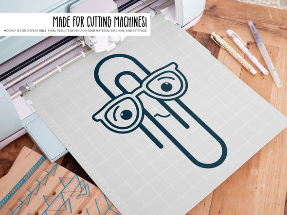Paperclip Wearing Glasses SVG | Cute Teacher & School Craft Design