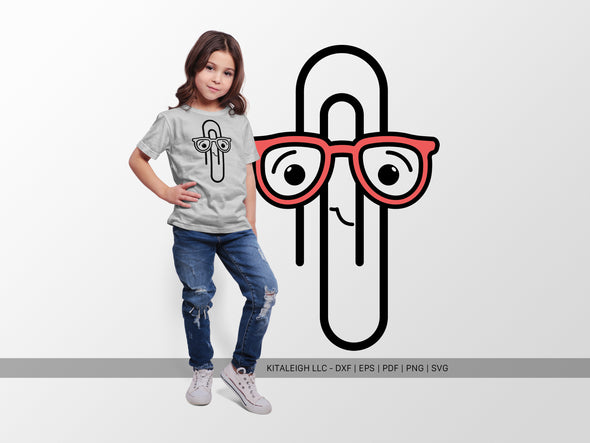 Paperclip Wearing Glasses SVG | Cute Teacher & School Craft Design