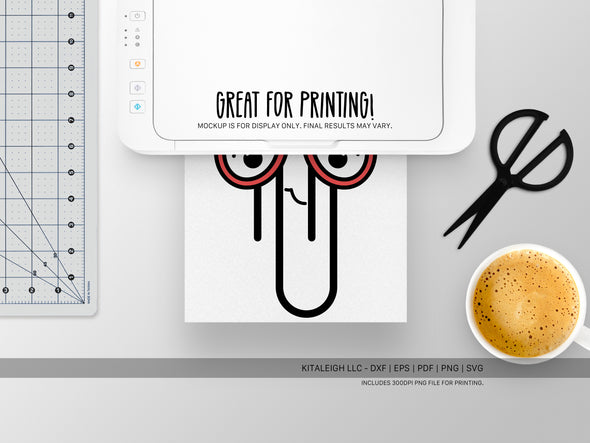 Paperclip Wearing Glasses SVG | Cute Teacher & School Craft Design