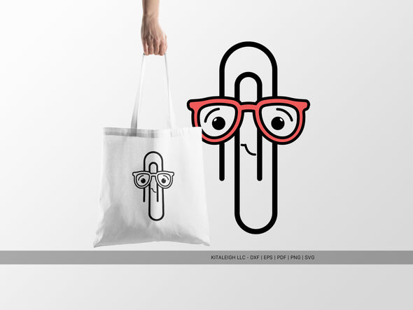 Paperclip Wearing Glasses SVG | Cute Teacher & School Craft Design