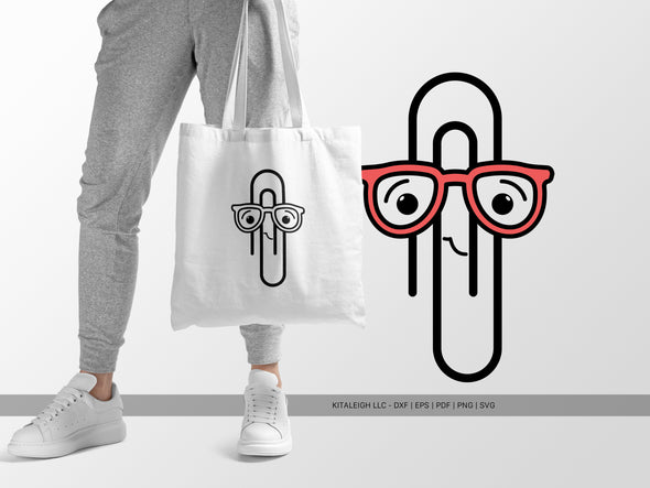 Paperclip Wearing Glasses SVG | Cute Teacher & School Craft Design
