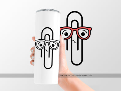 Paperclip Wearing Glasses SVG | Cute Teacher & School Craft Design