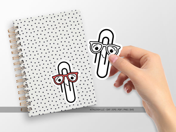 Paperclip Wearing Glasses SVG | Cute Teacher & School Craft Design