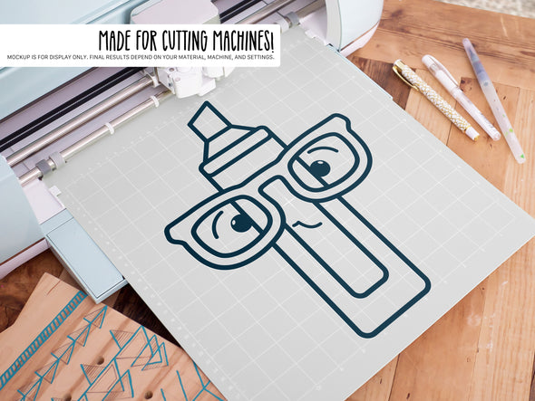 Highlighter Wearing Glasses SVG | Cute Teacher & Classroom Craft Design