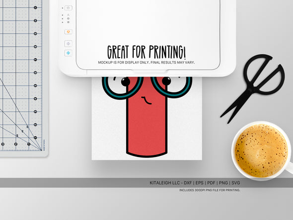 Colored Pencil Wearing Glasses SVG | Cute Teacher & School Design