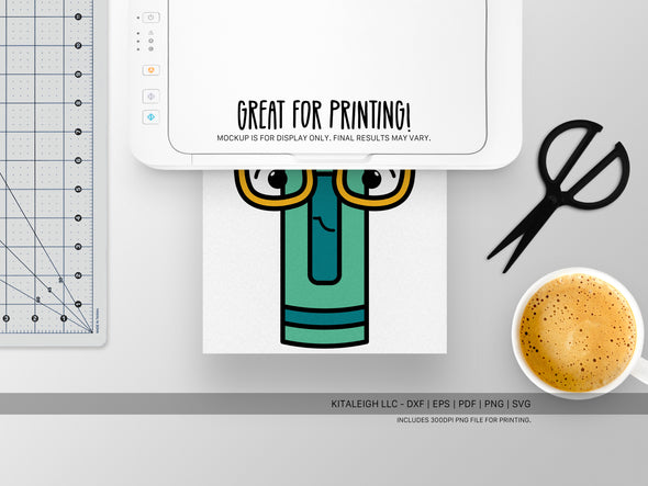 Crayon Wearing Glasses SVG | Teacher & Classroom Craft Design