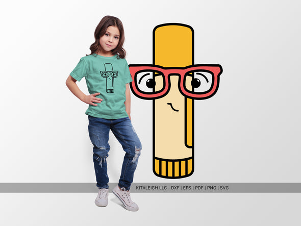 Glue Stick Wearing Glasses SVG | Cute Teacher & Classroom Design