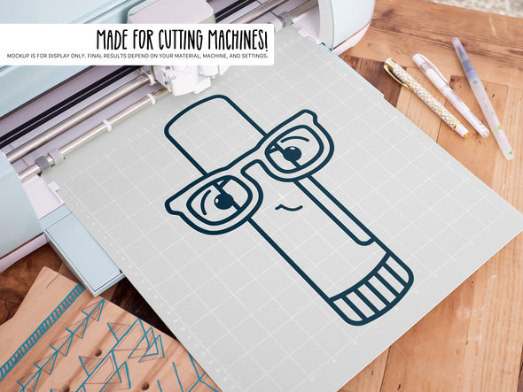 Glue Stick Wearing Glasses SVG | Cute Teacher & Classroom Design
