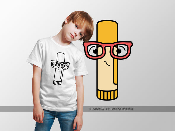 Glue Stick Wearing Glasses SVG | Cute Teacher & Classroom Design