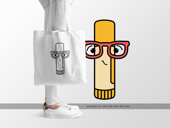 Glue Stick Wearing Glasses SVG | Cute Teacher & Classroom Design