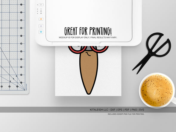 Paint Brush Wearing Glasses SVG | Cute Teacher & Classroom Design